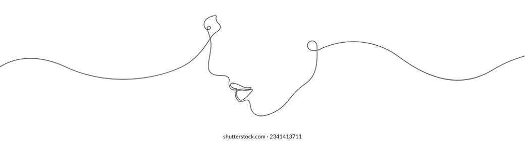 A woman's face line continuous drawing vector. One line Face shape vector background. Aesthetics of a woman icon. Continuous outline of a Woman's head, beauty.