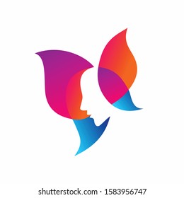 woman's face logo that formed butterfly