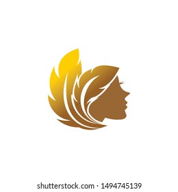 Woman's face in natural shape.Vector logo design template. Design concept for beauty salon, massage, cosmetic and spa.