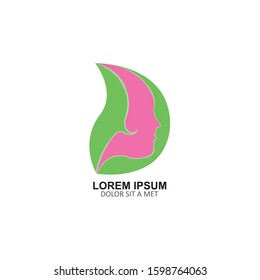 Woman's face in natural shape.Vector logo design template. Design concept for beauty salon, massage, cosmetic and spa.
