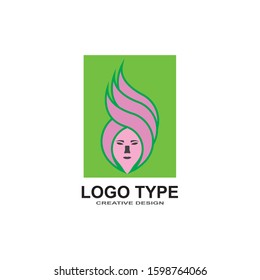 Woman's face in natural shape.Vector logo design template. Design concept for beauty salon, massage, cosmetic and spa.
