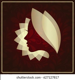Woman's face in natural shape.Vector logo design template. Design concept for beauty salon, massage, cosmetic and spa.