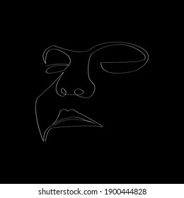La cara de la mujer en un estilo de arte de una línea. Arte de línea continua en un estilo elegante para tatuajes, afiches, textiles, impresiones, tarjetas u otros fines. Ilustración vectorial de la cara de una hermosa mujer