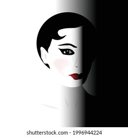 A woman's face is partly hidden in shadow.