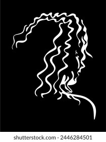 Silueta de la cara de la mujer en contraluz. Vector. Ilustración
