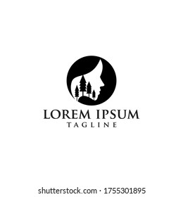 woman's face. face silhouette. beauty care logo template