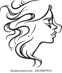 woman's face silhouette without background