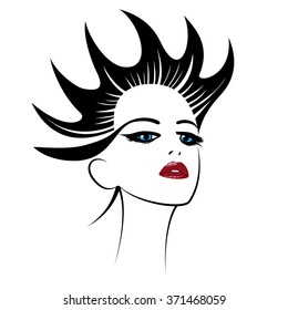 Woman's face. Simple lines. Sketch.