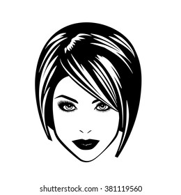 Woman's face. Simple lines. Sketch.