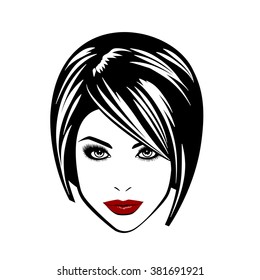 Woman's face. Simple lines. Sketch.