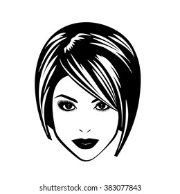 Woman's face. Simple lines. Sketch.