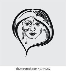 woman's face vector