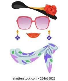 Woman's fashion,f wear a hat and sunglasses.