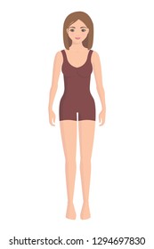 Woman's figure. Girl in swimsuit. Woman in underwear. Normal BMI. Good body