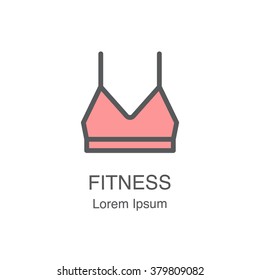 Woman's fitness bra vector icon.