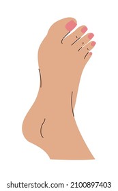 womans foot with pink nails