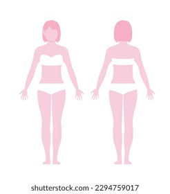 Woman's full body silhouette vector illustration