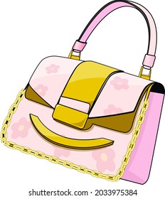Womans Glamour Bag Golden Pink Tones3d Stock Vector (Royalty Free ...