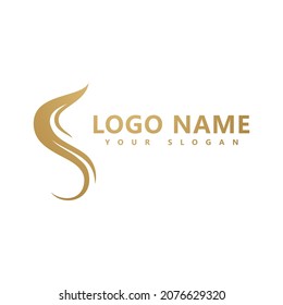 Woman's Hair logo  hair wave icon  vector template