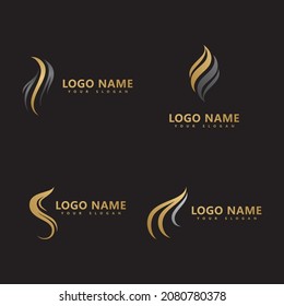 Woman's Hair logo  hair wave icon  vector template