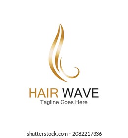 Woman's Hair logo hair wave icon vector template