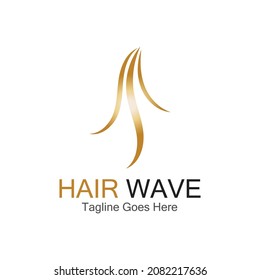 Woman's Hair logo hair wave icon vector template