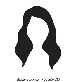Woman's hairstyle icon in black style isolated on white background. Beard symbol stock vector illustration.