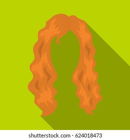 Woman's hairstyle icon in flate style isolated on white background. Beard symbol stock vector illustration.