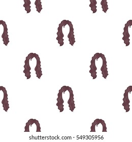 Woman's hairstyle icon in pattern style isolated on white background. Beard symbol stock vector illustration.