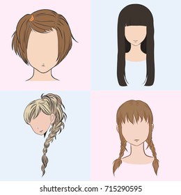 Woman's Hairstyle Set.