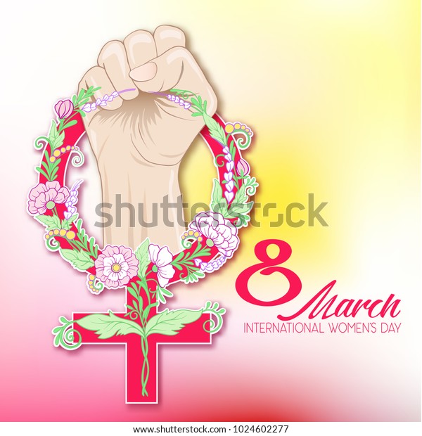 Womans Hand Fist Raised Feminism Sign Stock Vector Royalty Free