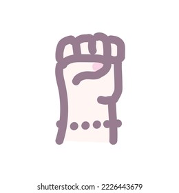 Woman's hand with fist vector doodle icon. Hand drawing for women empowerment and girl power