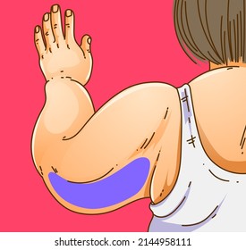 Woman's hand with health problems. Healthcare illustration, medical infographics. Vector illustration. svg