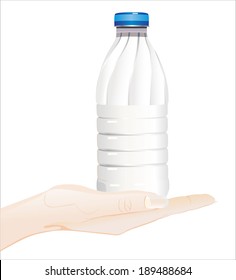 Woman's hand holding object-milk bottle