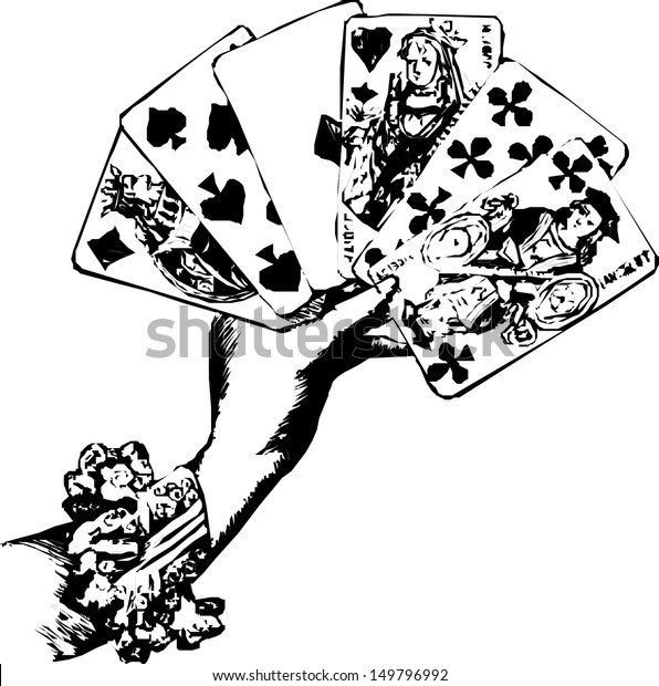 Womans Hand Holding Playing Cards Stock Vector (Royalty Free) 149796992 ...