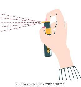 Händehaltung und Verwendung von Pfefferspray