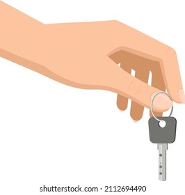 La mano de una mujer sostiene una llave.
Elemento de diseño de vectores, pieza de cuerpo en estilo plano.