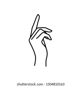 Woman's hand icon line. Vector Illustration of female hands of different gestures. Lineart in a trendy minimalist style.