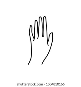 Woman's hand icon line. Vector Illustration of female hands of different gestures. Lineart in a trendy minimalist style.