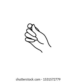 Woman's Hand icon line. Vector Illustration of female hand. Lineart in a trendy minimalist style. For logo or emblem, postcards, posters, t-shirt print