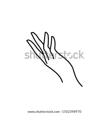 Woman's hand icon line. Vector Illustration of female hands of different gestures. Lineart in a trendy minimalist style.