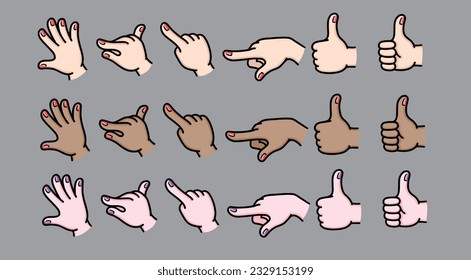 woman's hand illustration, Women's hands with diverse communication.