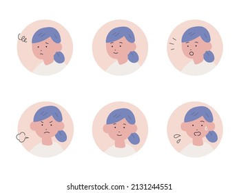 Woman's hand painted icon set