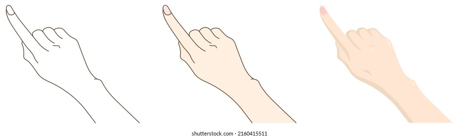 A woman's hand "pointing". Vector illustration.