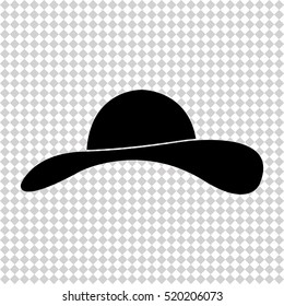 Woman's hat  - black vector icon