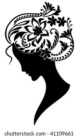 Woman's head with elegant coiffure.