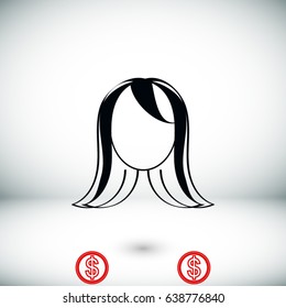 Woman's Head icon, Vector EPS 10 illustration style