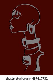woman's head in profile
