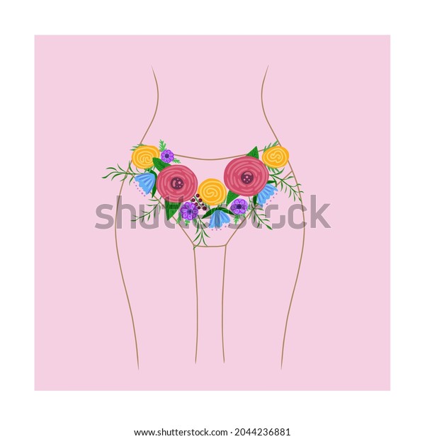 Woman\'s health. Feminine Hygiene.\
Gynecology and Health hygiene concept. Groin of\
female.