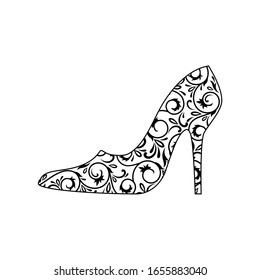 woman's high heel shoe with ornament